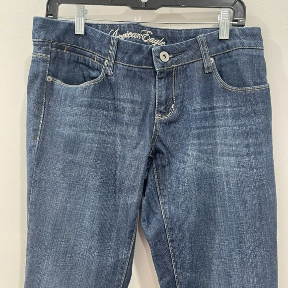 American Eagle AE Denim Jeans Blue Real Flare Size 6 Regular - Picture 3 of 9